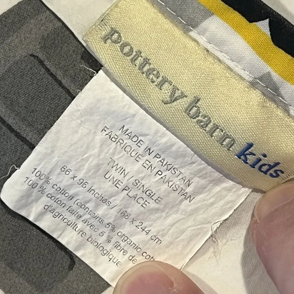ONE Pottery Barn Kids Construction Truck Twin Flat Sheet Excavators